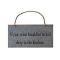 Cheungs Cheungs FP-4043C Galvanized Wall Sign With Rope Handle - If You Want Breakfast In Bed Sleep In The Kitchen FP-4043C